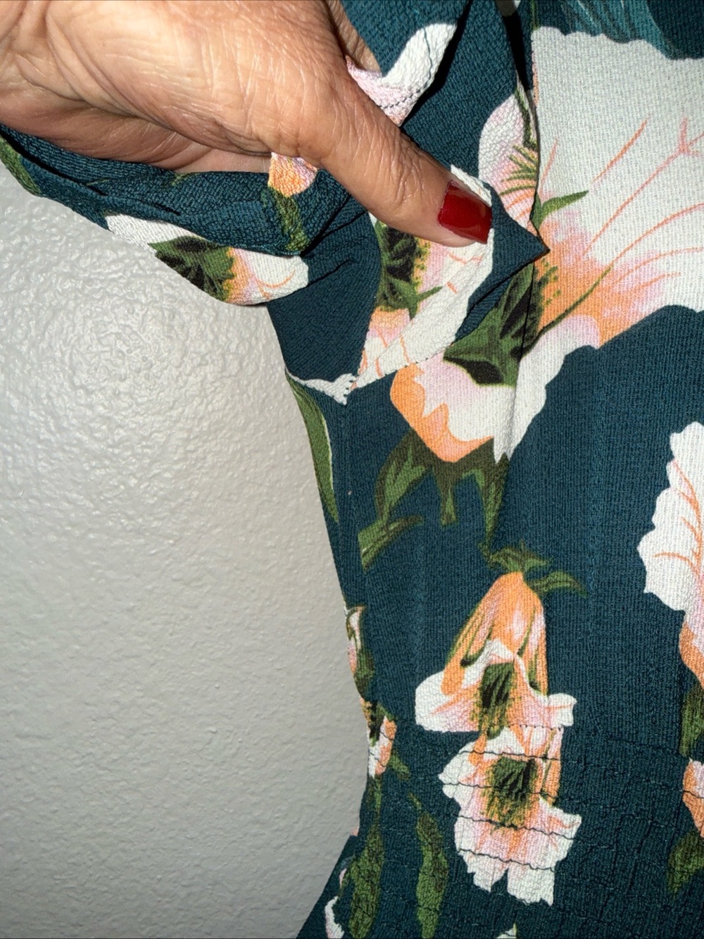 #861 Boutique Hunter Green/Multi Floral Button-Down Maxi Dress Size Extra Small - Picture 6 of 9